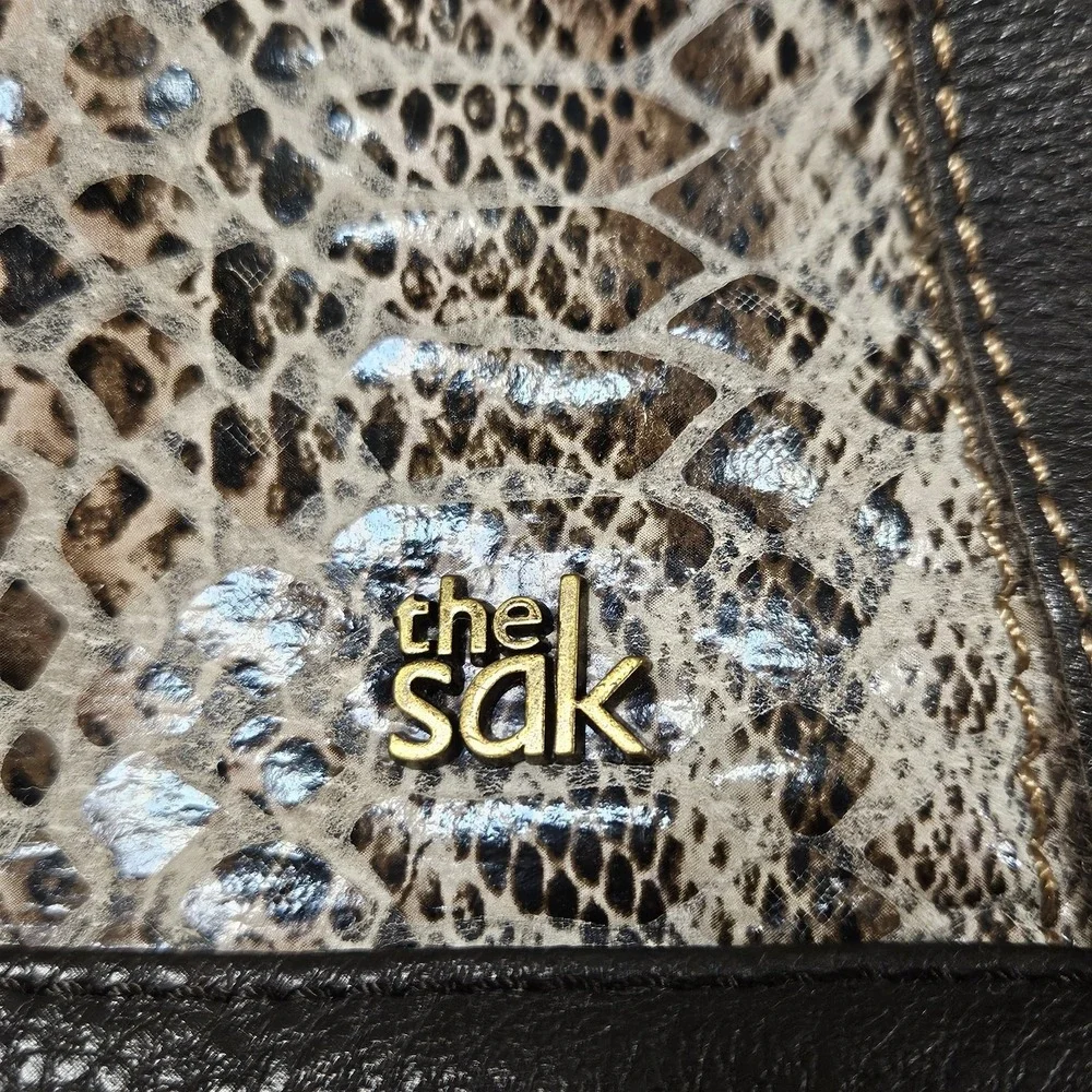 The Sak Leather Crossbody Snake Print Strap Adjustable Tote Purse‎ Shoulder Bag